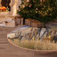 thumbnail image 6 of Daiia Wildlife Protection Drawing Merry Christmas Tree Skirt , Xmas Large Lace-up Tree Skirt, Santa Snowflakes Rustic Home Decorations New Year Party Farmhouse Decor-30", 6 of 7