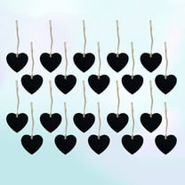Supvox 20Pack Heart Shaped Wood Crafts Black Decoration for Birthday Party Wedding Decoration