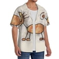 thumbnail image 2 of Fotbe Brown Cat Cartoon Camisa Estampada de Manga Corta para Hombre, Casual de Verano, Estilo Playero, Sin Arrugas-Medium, 2 of 5