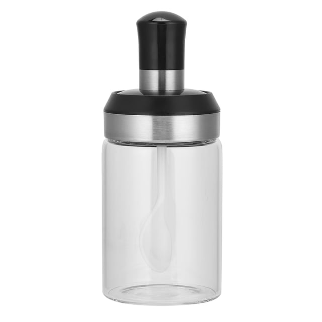 Botella de condimentos, tarro de miel transparente con cuchara para azúcar para especias para sal,Botella de condimento Contenedores de especias Tarro de miel Frascos de especias de vidrio Contenedor Higoodz Cocina, Decoración y Otros