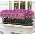 thumbnail image 6 of HESHENG 8 Bundles Artificial Daisy Mums Flowers Outdoor Fake Fall Flowers for Decoration No Fade Faux Plastic Autumn Flower Garden Porch Window Box Decor（Fuchsia）, 6 of 8