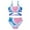 Pink, variant on XBASW Kids Girls 2 Piece Swimsuits Heart Print Criss Cross Bikini Bathing Suits Set Adjustable Shoulder Straps Swimwear for 7-11 Years