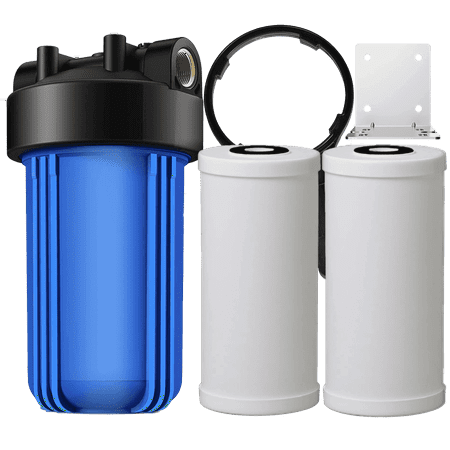 Envig K3 Large Capacity Whole House Heavy Metal Iron Hydrogen Sulfide Water Filter (2 Filter Cartridges), 10" x 4.5", 50,000 Gallon Capacity, Catalytic Carbon KDF