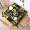 thumbnail image 2 of Black Sunflower Sunshine Pattern Square Tablecloth,Waterproof Square Table Cover,Wipeable Spillproof Washable Table Cover for Home Kitchen Party Decor 60"x60"(152x152cm), 2 of 6
