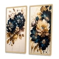 thumbnail image 3 of Designart "Bunch of Blue and Gold Dahlias II" Dahlia Framed Wall Art Set Of 2 - Blue Floral Frame Gallery Set For Office Decor, 3 of 7