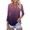 Purple, variant on WTOBBY Women's Casual V-Neck Printed T-Shirt Tops with 3/4 Sleeve, Button Down Cardigan Style Tee, Fashion Gradient Print Blouse for Versatile Wear,Black L