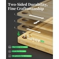 thumbnail image 4 of Juego de tablas de cortar de cocina Kitsure de bambú, 3 piezas, con ranura, 4 of 9