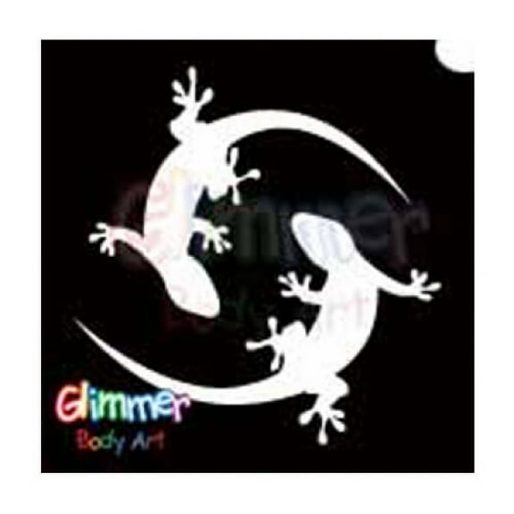Glimmer Body Art Glitter Tattoo Stencils Twin Gecko 5/pack