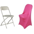 thumbnail image 5 of BalsaCircle Fuchsia Spandex Stretchable Folding Solid Chair Covers Slipcovers Wedding decorations, 5 of 8