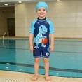 thumbnail image 2 of TBWNWG Boys Long Sleeve Thermal Dinosaur Rash Guard Swimwear With Sun For Kids, 2 of 4
