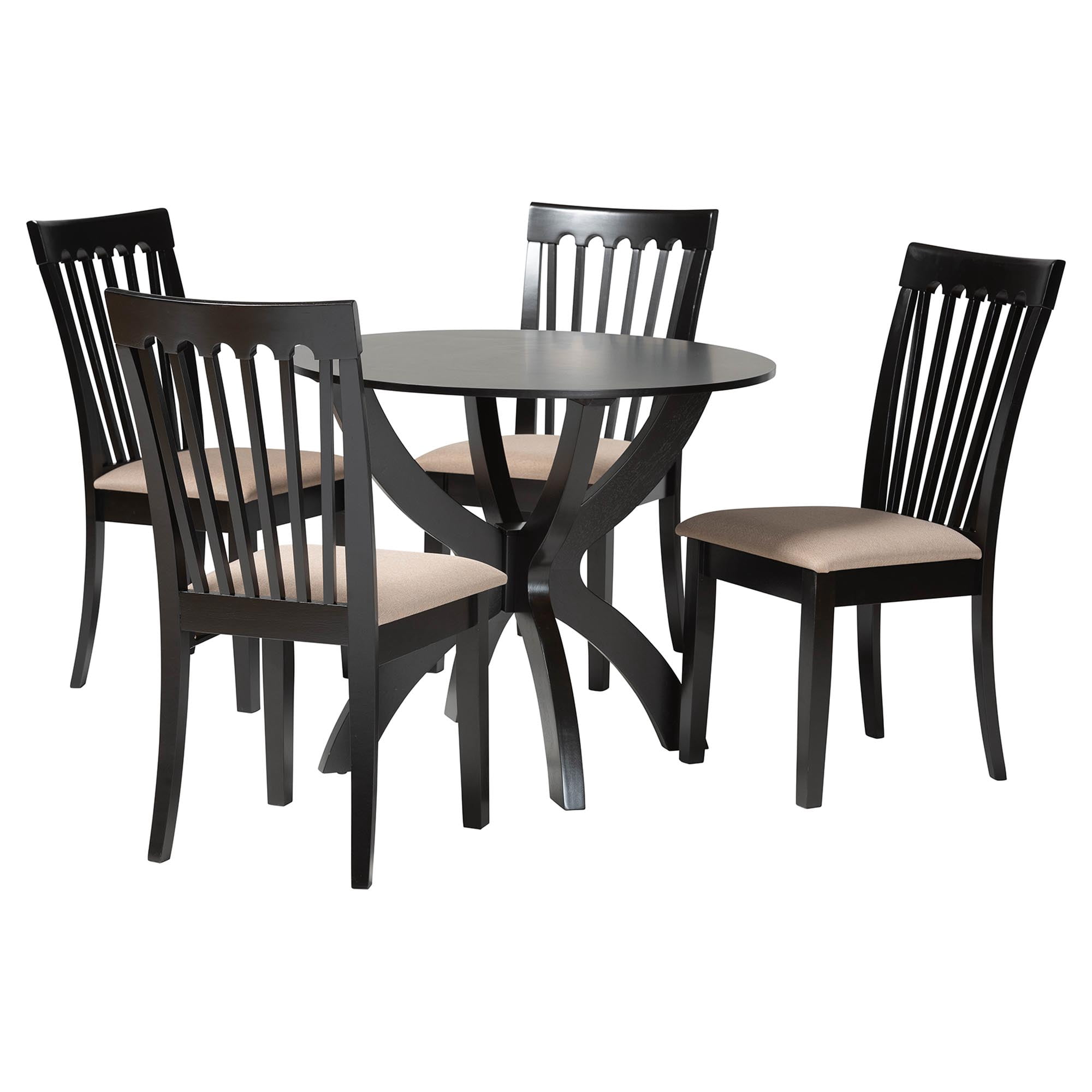 Baxton Studio Bailey Modern Dining Set, 5-Piece, Dark Brown