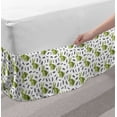 thumbnail image 2 of Rabbit Bed Skirt, Ornate Bunnies with Floral Motifs and Leafy Stems Scandinavian Pattern, Elastic Bedskirt Dust Ruffle Wrap Around for Bedding Decor, 4 Sizes, Pistachio Green Black, by Ambesonne, 2 of 2