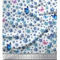 thumbnail image 1 of Soimoi Cotton Cambric Fabric Butterfly & Flower Decor Fabric Printed Yard 56 Inch Wide, 1 of 3