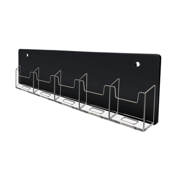 Marketing Holders 5 Pocket Gift Card Retail Holder Reward Points Card Display Contact Business Card Holder Display Customize Card Rack Vertical Wall Mount Black Back Clear Pockets Pack of 1