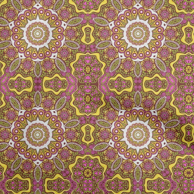 oneOone Cotton Jersey Fuschia Pink Fabric Moroccan Mosaic Sewing Craft Projects Fabric Prints By Yard 58 Inch Wide