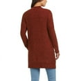 thumbnail image 2 of Matty M Women's Open Front Mid Length Soft Knit Chenille Cardigan-Red / L, 2 of 4