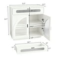 thumbnail image 4 of Pusnapku 31" Sideboard cabinet, Wood Entryway Cabinet with 2 Glass Doors, Drawer, Adjustable Shelf, Freestanding Accent Table for Hallway, Living Room, 4 of 9