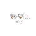 thumbnail image 4 of Bling Jewelry Womens Romantic Petite Two-Toned Double Heart Stud Earrings, Rose Gold Sterling Silver, 4 of 6