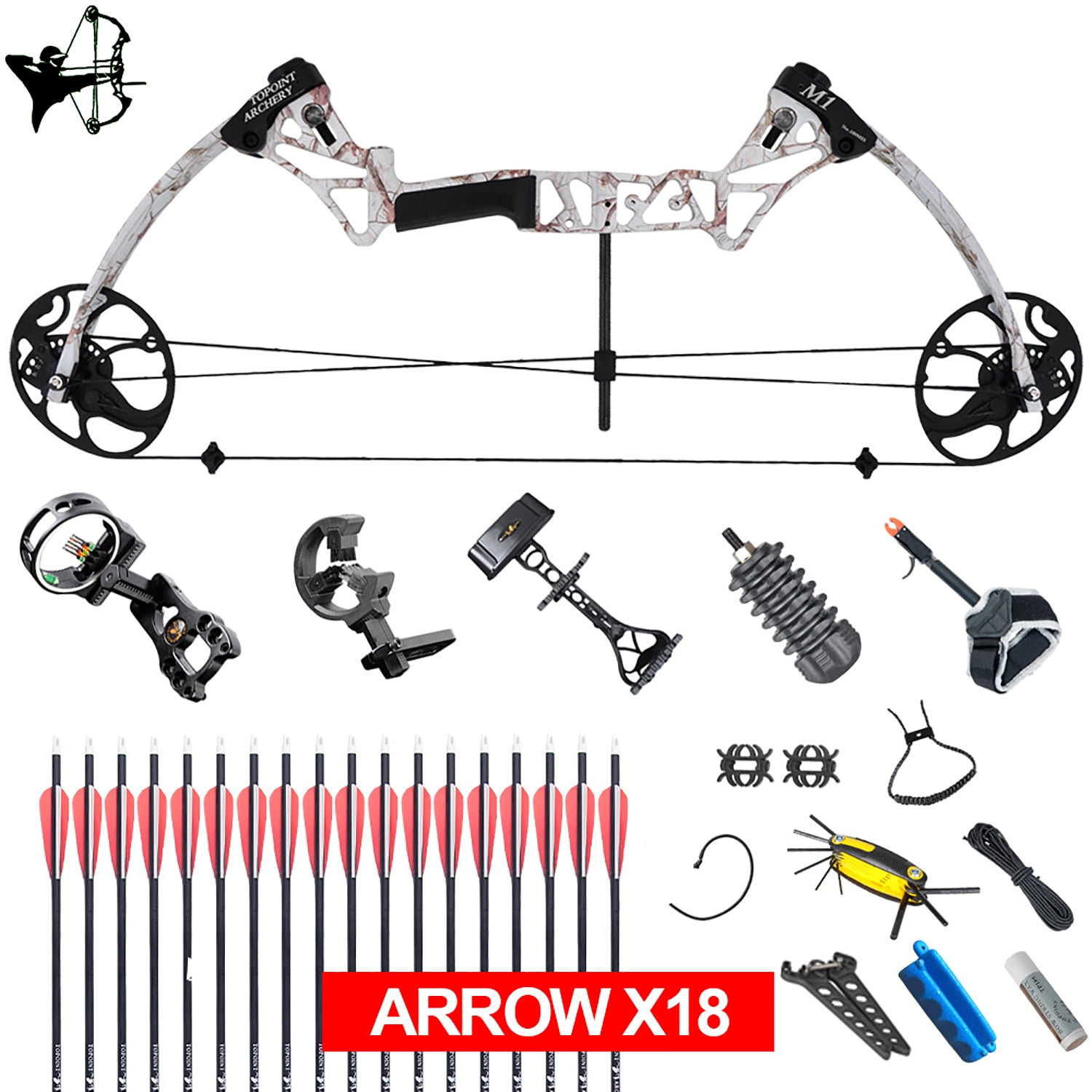 Compound Bow, for Adults, Archery Bow Set, Hunting Equipment with Accessories, 19-30" Draw Length,15-70Lbs Draw... by