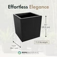 thumbnail image 4 of Tierra Verde Citadel Horizon Self Watering Square Planter, 13.5"W x 14"H, Black, 4 of 11