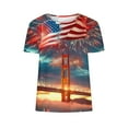 thumbnail image 5 of Weiqiqre Tshirts Shirts for Women American Flag Shirt for Women Firework Fourth of July T Shirt Patriotic Graphic Tee USA Flag Short Sleeve Tops, 5 of 5