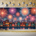 thumbnail image 5 of Firework Design Fireworks Display Cityscape Theme Celebration Backdrop Night Scene Colorful Festival Display for New Year Celebration National Day Festival Events, 5 of 9