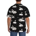 thumbnail image 3 of Uemuo Swan And Dragonflies Pattern Cotton Linen Short Sleeve Shirts,Casual Lightweight Button Down Shirts,Vacation Beach Summer Tops-XX-Large, 3 of 7