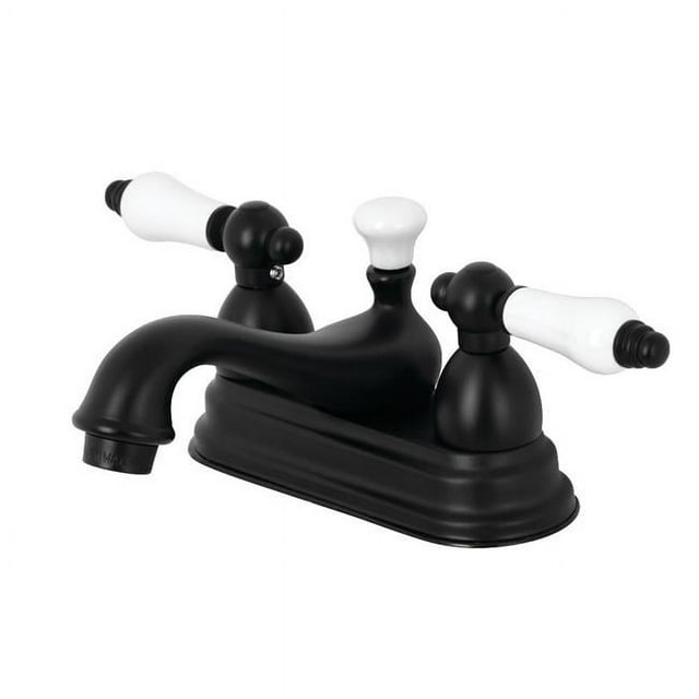 Kingston Brass KS3600PL Robinet de Lavabo 4 Po., Noir Mat