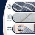 thumbnail image 5 of JONATHAN Y WASHABLE Orton Distressed Ticking Stripe 5' x 8' Machine-Washable Polyester Area Rug, Navy and Cream, Farmhouse Vintage Style with Low Pile for Living Room WSH519D-5, 5 of 6