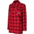 thumbnail image 2 of Women's College Concepts Red/Black Chicago Bulls Boyfriend Button-Up Nightshirt, 2 of 3