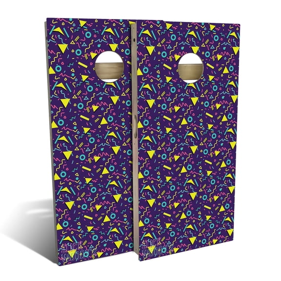 Skip's Garage | 80s Purple Cornhole Board Set | Includes Boards & Bags | Choose Your Size & Accessories