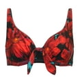 thumbnail image 3 of Women's Pour Moi 12902 Orchid Luxe Underwire Non Padded Bikini Swim Top (Red/Teal 38DD), 3 of 5