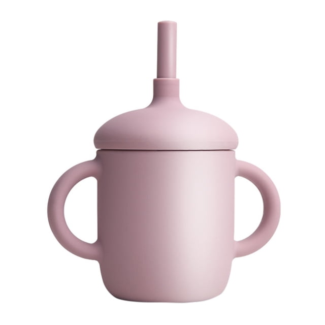 Sippy Taza Para Bebé De 150 Ml, Taza De Entrenamiento De Silicona, Taza Para Sorber Con Pajita, Asas Antideslizantes, Taza De Entrenamiento Irrompible Resistente Al Calor Para