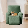 thumbnail image 3 of CJC Stretch Recliner Couch Covers, 4-Piece Recliner Chair Covers Furniture Protector with Elastic Side Pockets for Armchairs (Green), 3 of 8