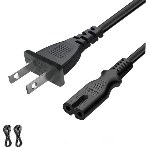 DTK 6 ft / 1.8M IEC 60320 IEC-320-C7 Power Cord for Toshiba JVC Vizio TCL  Hisense TV, Sony PS3 PS4, Xbox One X/S,2 Solt 