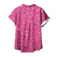 thumbnail image 2 of Mujeres Pantalones Cortos Casual Hawaii Impreso Manga Corta Blusa Superior, Regular Ajuste Sudadera de Verano Sexy, 2 of 5