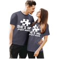 thumbnail image 2 of Valentine's Day Printed Round Neck Short Sleeved Casual T Shirt Top For Both Male And Female Couples, 2 of 2