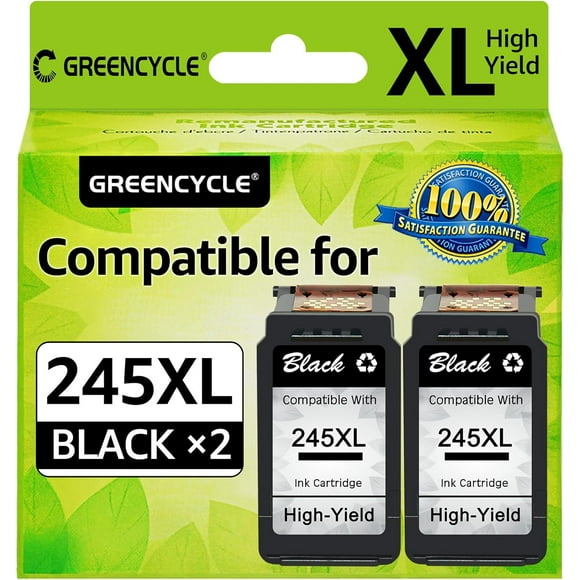 TRAHOO-GREENCYCLE Remanufactured PG-245XL PG245XL 245XL Ink Cartridge Compatible for Canon PG-245 245 XL PG-243XL Pixma MX490 MG2522 MG2525 MG2922 MG2924 MG3020 MG3022 MG3029 TS3122 Printers (Black,