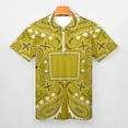 thumbnail image 3 of Paisley Bandana Pattern Yellow Men Zipper T-shirt Summer Casual Short Sleeve T-shirt Top, 3 of 7