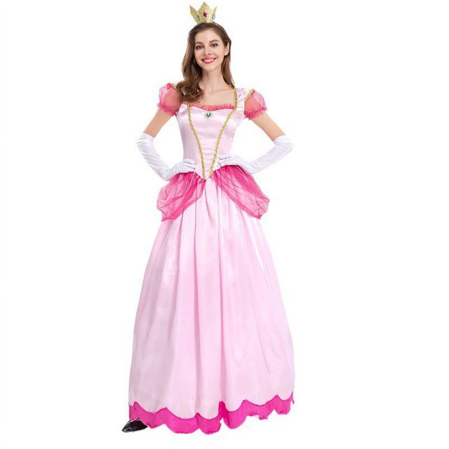 Vestido de princesa Marybiki, vestido de reina de la corte, disfraz de princesa rosa en flor de durazno