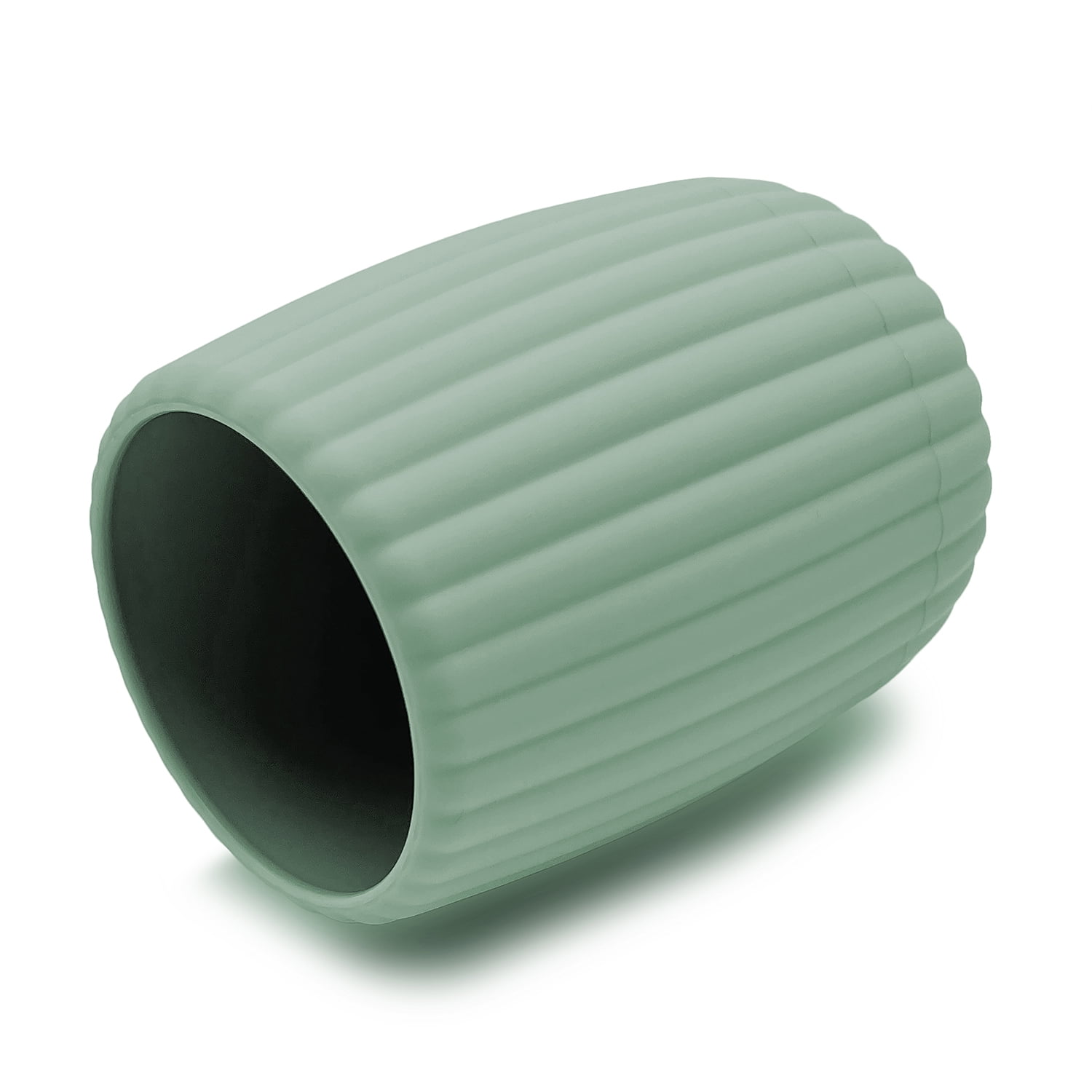 Mainstays Rubberized Plastic Ribbed Toothbrush Holder, Green