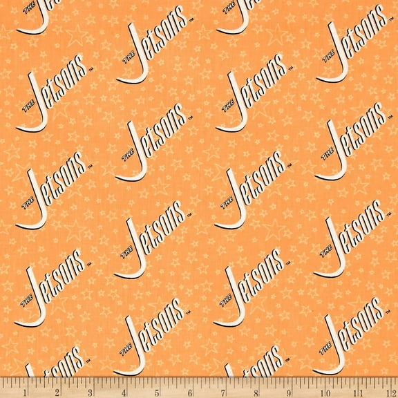 The Jetsons Logo Orange 100% Cotton Fabric Sold by the Yard