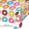 thumbnail image 4 of vlrwzc Donut Theme Disposable Plastic Tablecloth Rectangle Party Table Cover, 4 of 7