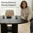 thumbnail image 4 of Advwin 59" Extendable Round Dining Table for 4–8, Modern Wood Oval Kitchen Table with Storage Shelf, Space-Saving Expandable Circle Dinner Table for Dining Room, Black, 4 of 9