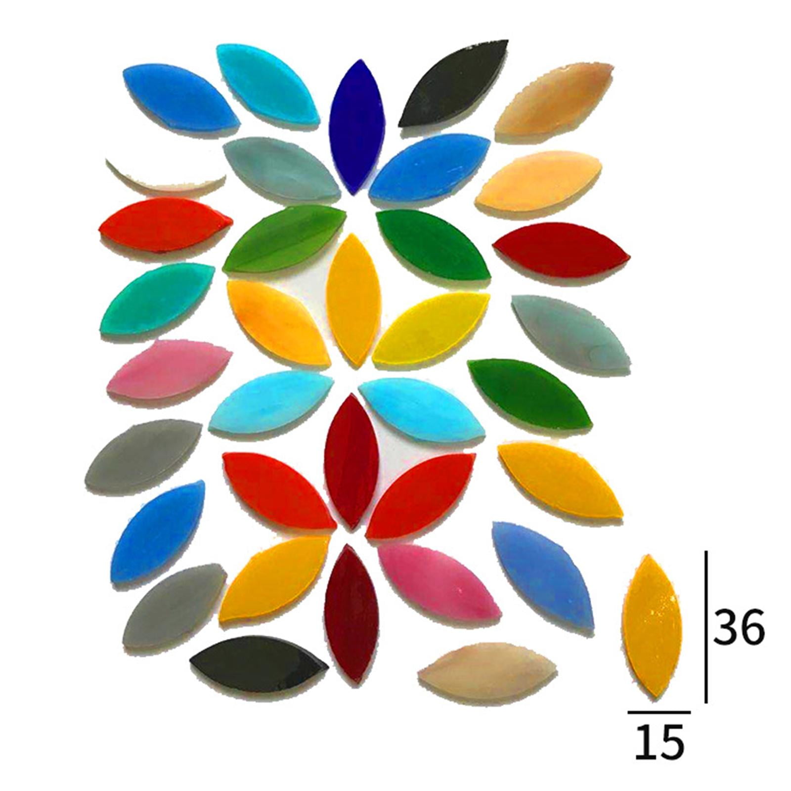 250x Petal Mosaic Tiles Stained Glass for Crafts Pots Stepping Stones Cups