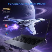 RNRUO 14 Laptop Computer, 8GB RAM 256GB SSD Intel 6500Y with 2 Cores, 1080p Display, Dual 4K Output, Type-C PD WiFi5 BT5.0, Office 2024 Windows 11 for Business Study, Dark Gray
