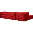 thumbnail image 3 of Meridian Furniture Coco Red Velvet 3pc. Sectional, 3 of 4