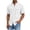 White, variant on LIaqionyy Mens Cotton Linen Button down Shirts Casual Callarless Short Sleeve Shirt Summer Beach Tops with Pocket