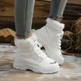 thumbnail image 2 of KEGIRLOM Women Fashionable Versatile Winter With Insulation Outdoor High Top Snow Boots White Size 7, 2 of 9