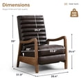 thumbnail image 6 of Bonzy Home Mid-Century Modern PU Leather Recliner with Adjustable Backrest & Footrest – Solid Wood Frame Accent Chair for Living Room, Bedroom & Sunroom, Brown, 6 of 7